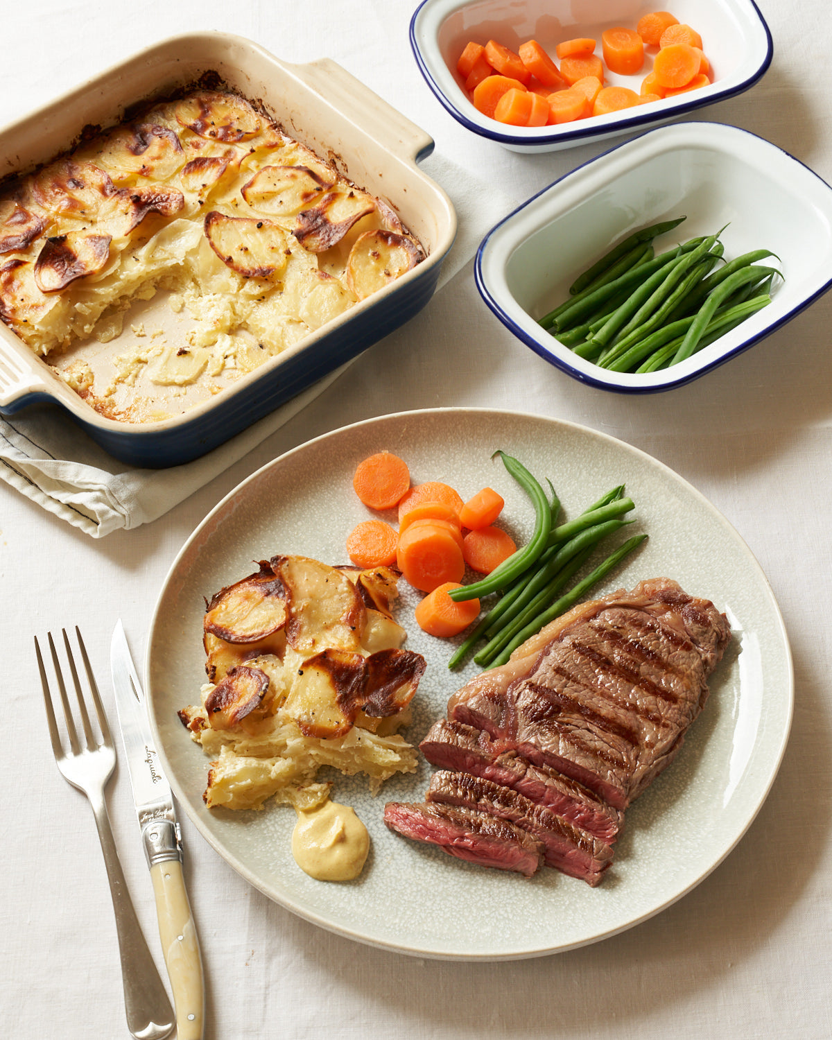 Sirloin Steak, Dauphinoise Potatoes and Greens Meal Kit Rothiemurchus